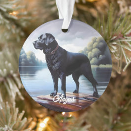 Zwart Labrador Meer Ornament