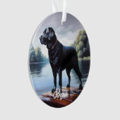 Zwart Labrador Meer Ornament (voorkant)