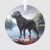 Zwart Labrador Meer Ornament (achterkant)