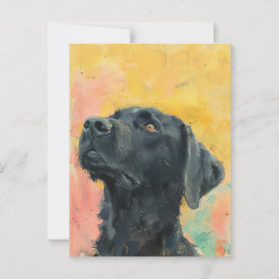  zwart Labrador olieverfschilderij Briefkaart