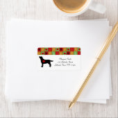 Zwart Labrador Omtrek Mozaïek en Harten Etiket (Insitu)