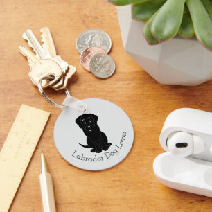 Zwart Labrador Ontwerp Elke Kleur Achtergrond Sleutelhanger