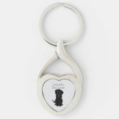 Zwart Labrador Ontwerp Elke Kleur Achtergrond Sleutelhanger (Voorkant)