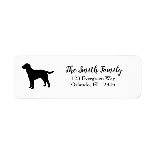 Zwart Labrador Puppy Adres Etiket (Voorkant)