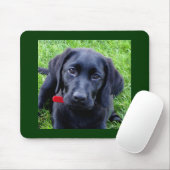 Zwart labrador puppy muismat (Met muis)