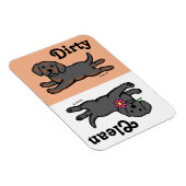 Zwart Labrador Puppy Schoon / Vuile Vaatwasser Magneet (Rechterzijde)