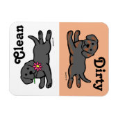 Zwart Labrador Puppy Schoon / Vuile Vaatwasser Magneet (Horizontaal)