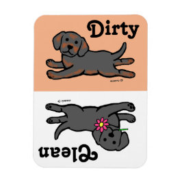 Zwart Labrador Puppy Schoon / Vuile Vaatwasser Magneet