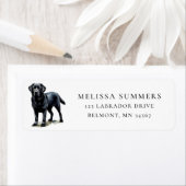 Zwart Labrador retouradres label (Insitu)