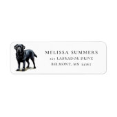 Zwart Labrador retouradres label (Voorkant)