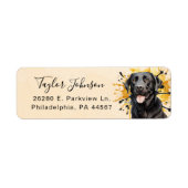 Zwart Labrador Retouradreslabel Etiket (Voorkant)