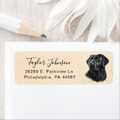 Zwart Labrador Retouradreslabel Etiket (Insitu)
