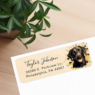 Zwart Labrador Retouradreslabel Etiket