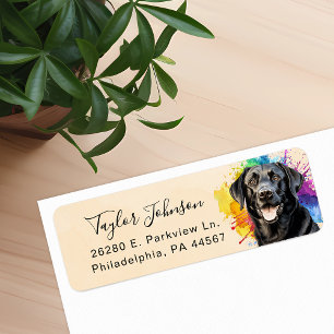 Zwart Labrador Retouradreslabel Etiket