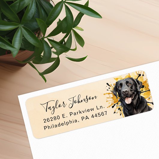 Zwart Labrador Retouradreslabel Etiket