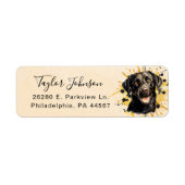 Zwart Labrador Retouradreslabel Etiket (Voorkant)