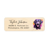 Zwart Labrador Retouradreslabel Etiket (Voorkant)