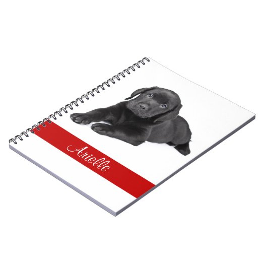 Zwart labrador Retriever - Aangepast notebook Notitieboek (Linkerzijde)