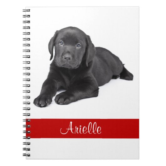 Zwart labrador Retriever - Aangepast notebook Notitieboek (Voorkant)
