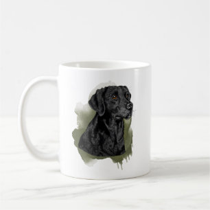 Zwart Labrador Retriever Aquarel Hond Portret Koffiemok