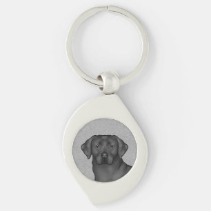 Zwart Labrador Retriever Art Schattige Lab Hondenh Sleutelhanger