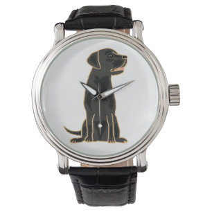 Zwart Labrador Retriever Art Watch Horloge