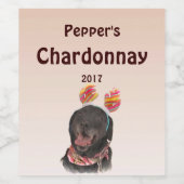 Zwart Labrador Retriever Dog Animal Wine Label Wijn Etiket (Enkel label)