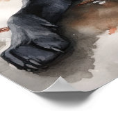 Zwart Labrador Retriever Dog Art Print Poster (Hoek)