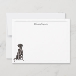 Zwart labrador Retriever grijze grens aan maat Notitiekaartje