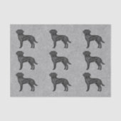 Zwart Labrador Retriever Hond Print Patroon Grijs Tissuepapier (Voorkant)
