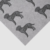 Zwart Labrador Retriever Hond Print Patroon Grijs Tissuepapier (Detail)