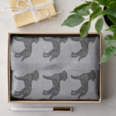 Zwart Labrador Retriever Hond Print Patroon Grijs Tissuepapier (Geschenk)