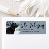 Zwart Labrador Retriever Hond Retriever Adres Labe Etiket (Insitu)