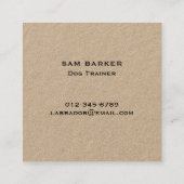 Zwart Labrador Retriever Hond Silhouet Zwart Lab Vierkante Visitekaartje (Achterkant)