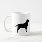 Zwart Labrador Retriever Hond Silhouetten Koffiemok (Links)