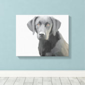 Zwart Labrador Retriever Hondolie Schilderij Canvas Afdruk (Insitu (Houten vloer))