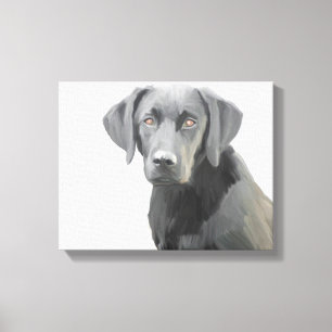 Zwart Labrador Retriever Hondolie Schilderij Canvas Afdruk