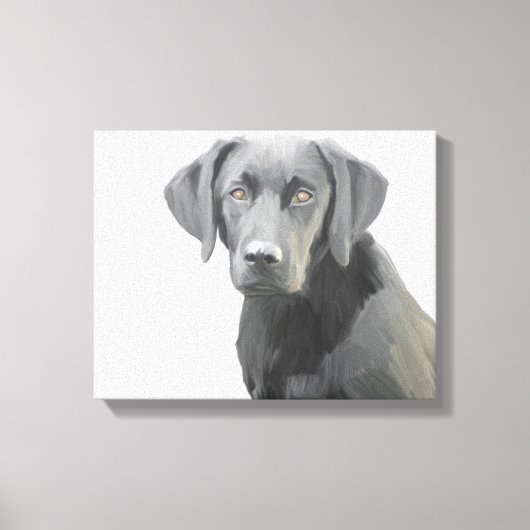 Zwart Labrador Retriever Hondolie Schilderij Canvas Afdruk (Voorkant)