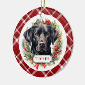 Zwart Labrador Retriever Keramische Cirkel Ornamen Keramisch Ornament (Links)