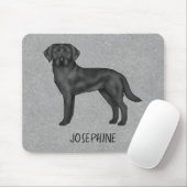 Zwart Labrador Retriever Lab Hond Aangepaste Naam  Muismat (Met muis)