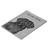 Zwart Labrador Retriever Lab Hond Aangepaste Naam  Notitieboek (Linkerzijde)