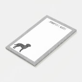 Zwart Labrador Retriever Lab Hond Aangepaste Naam  Post-it® Notes (Schuin)