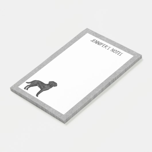 Zwart Labrador Retriever Lab Hond Aangepaste Naam  Post-it® Notes (Schuin)