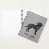 Zwart Labrador Retriever Lab Hond Aangepaste Tekst Planner (Display)