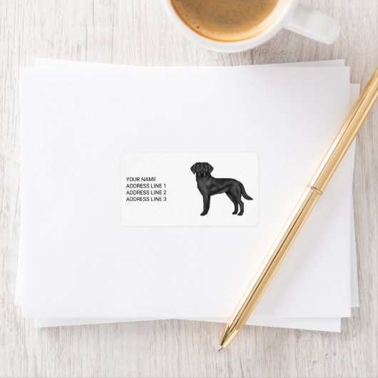 Zwart Labrador Retriever Lab hond en aangepaste te Etiket (Insitu)