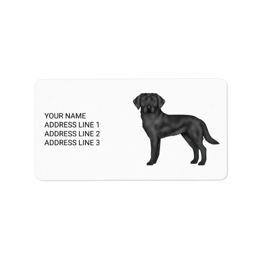 Zwart Labrador Retriever Lab hond en aangepaste te Etiket (Voorkant)