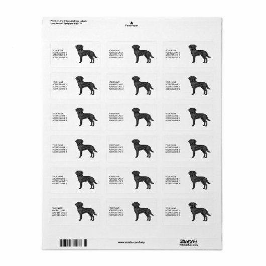 Zwart Labrador Retriever Lab hond en aangepaste te Etiket (Full Sheet)