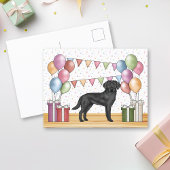 Zwart Labrador Retriever Lab Hond Kleurrijke Verja Briefkaart