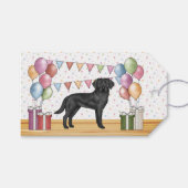 Zwart Labrador Retriever Lab Hond Kleurrijke Verja Cadeaulabel (Voorkant (Horizontaal))