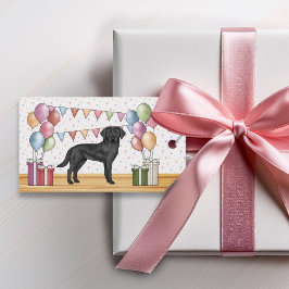 Zwart Labrador Retriever Lab Hond Kleurrijke Verja Cadeaulabel